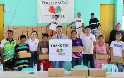 Philip Morris Fortune Tobacco Corporation (PMTC) nagdistribwer hi food packs ha Brgy. Suribao, kaupod hi Gov. RV Evardone